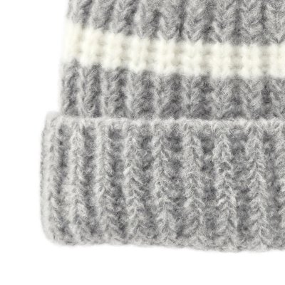 Mössor - Gårda Les Deux Alpes Striped Merino Mix Beanie (grå/vit)