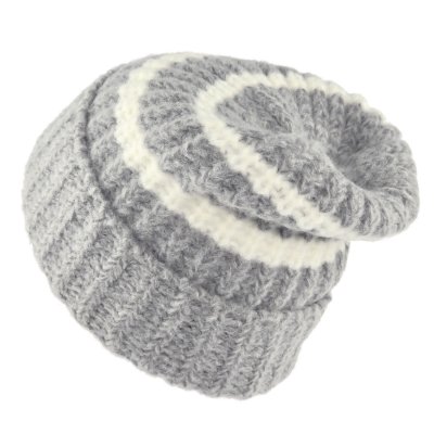 Mössor - Gårda Les Deux Alpes Striped Merino Mix Beanie (grå/vit)