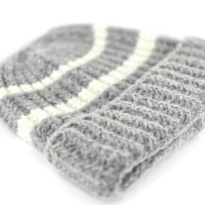 Mössor - Gårda Les Deux Alpes Striped Merino Mix Beanie (grå/vit)
