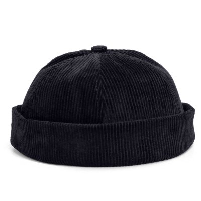 Mössor - Gårda Lymington Corduroy Docker Beanie (svart)