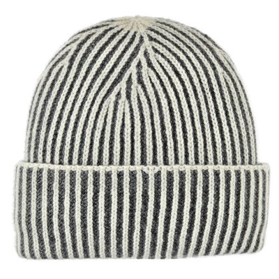 Mössor - Gårda Megève Striped Cashmere Mix Beanie (grå/vit)