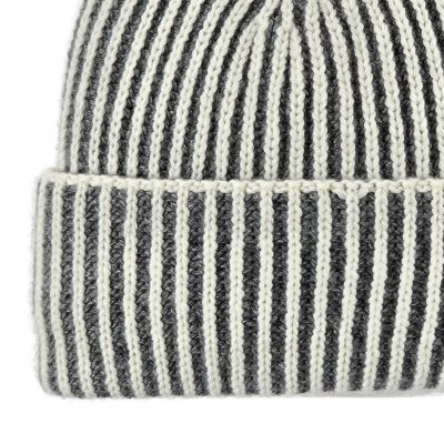 Mössor - Gårda Megève Striped Cashmere Mix Beanie (grå/vit)