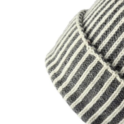 Mössor - Gårda Megève Striped Cashmere Mix Beanie (grå/vit)
