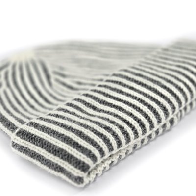 Mössor - Gårda Megève Striped Cashmere Mix Beanie (grå/vit)