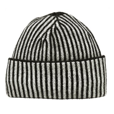 Mössor - Gårda Megève Striped Cashmere Mix Beanie (svart/vit)