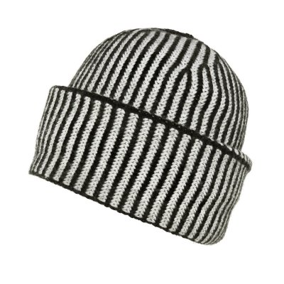 Mössor - Gårda Megève Striped Cashmere Mix Beanie (svart/vit)