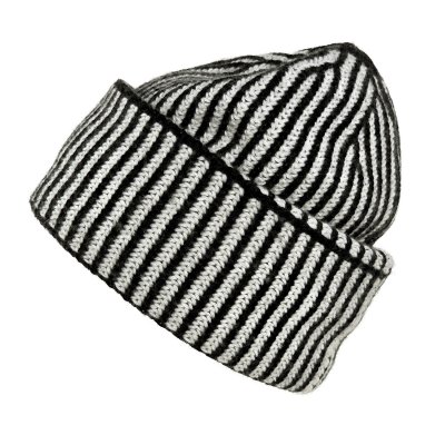 Mössor - Gårda Megève Striped Cashmere Mix Beanie (svart/vit)
