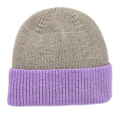 Mössor - Gårda St. Moritz Merino Wool Beanie (lila/beige)