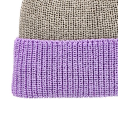 Mössor - Gårda St. Moritz Merino Wool Beanie (lila/beige)