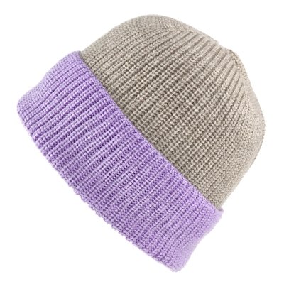 Mössor - Gårda St. Moritz Merino Wool Beanie (lila/beige)