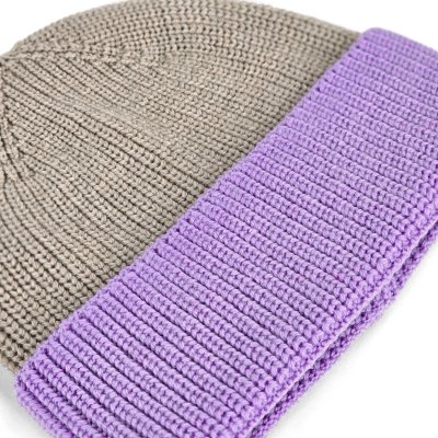 Mössor - Gårda St. Moritz Merino Wool Beanie (lila/beige)
