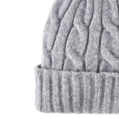 Mössor - Gårda Saas-Fee Cable Knit Wool Mix Beanie (grå)