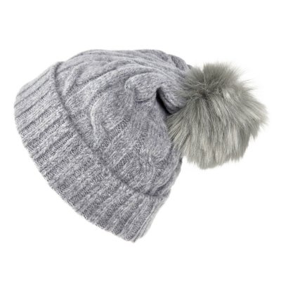 Mössor - Gårda Saas-Fee Cable Knit Wool Mix Beanie (grå)