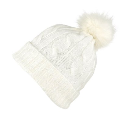 Mössor - Gårda Saas-Fee Cable Knit Wool Mix Beanie (vit)