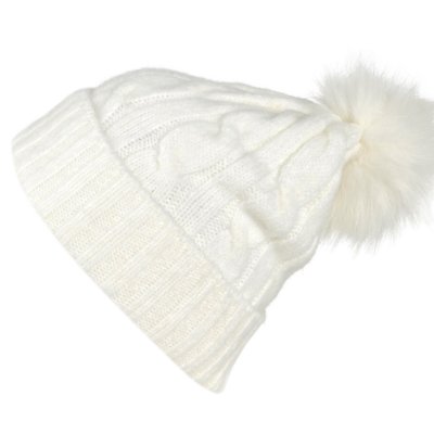 Mössor - Gårda Saas-Fee Cable Knit Wool Mix Beanie (vit)