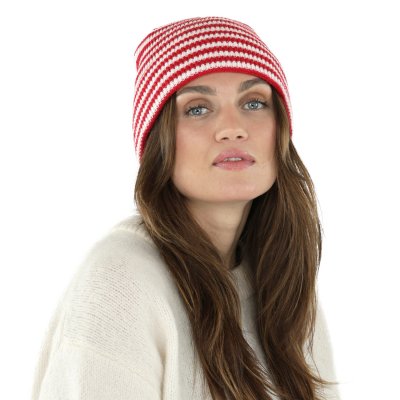 Mössor - Gårda Saint-Gervais Striped Wool Mix Beanie (röd/vit)