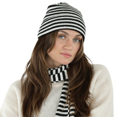 Mössor - Gårda Saint-Gervais Striped Wool Mix Beanie (svart/vit)