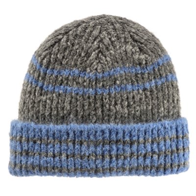 Mössor - Gårda Verbier Striped Wool Mix Beanie (grå/blå)
