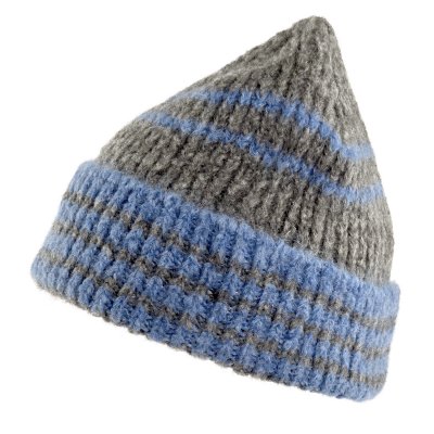 Mössor - Gårda Verbier Striped Wool Mix Beanie (grå/blå)