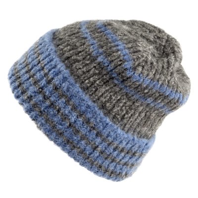 Mössor - Gårda Verbier Striped Wool Mix Beanie (grå/blå)