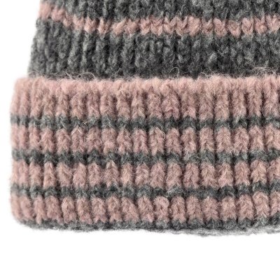 Mössor - Gårda Verbier Striped Wool Mix Beanie (grå/rosa)