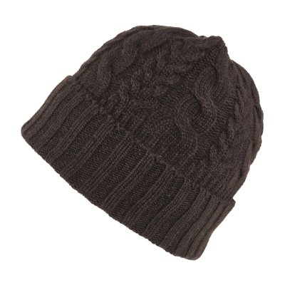 Mössor - Gårda Villars Cable Knit Wool Mix Beanie (brun)