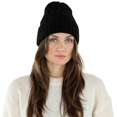 Mössor - Gårda Bad Gastein Cable Knit Wool Mix Beanie (svart)
