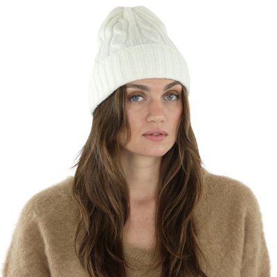 Mössor - Gårda Bad Gastein Cable Knit Wool Mix Beanie (vit)