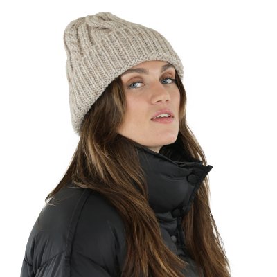 Mössor - Gårda Bormio Cable Knit Wool Mix Beanie (beige)