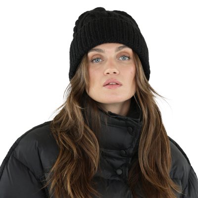 Mössor - Gårda Bormio Cable Knit Wool Mix Beanie (svart)