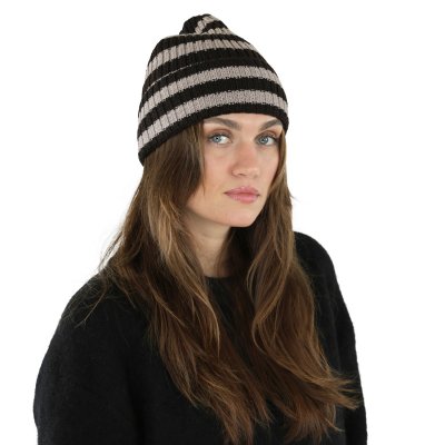 Mössor - Gårda Davos Striped Merino Wool Beanie (brun/beige)