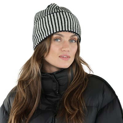 Mössor - Gårda Megève Striped Cashmere Mix Beanie (svart/vit)