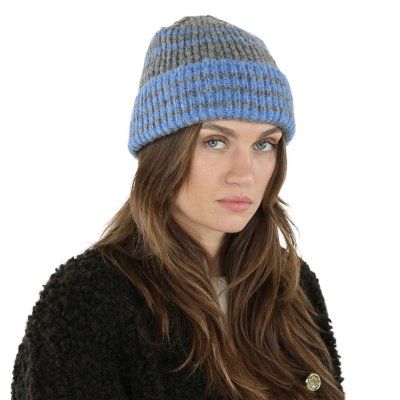 Mössor - Gårda Verbier Striped Wool Mix Beanie (grå/blå)