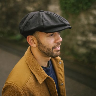 Gubbkeps / Flat cap - Jaxon Big Apple Newsboy Cap (svart)