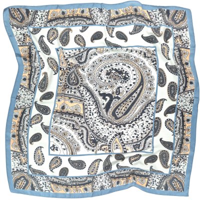 Scarf - Gårda Paisley Satin Scarf (blå)