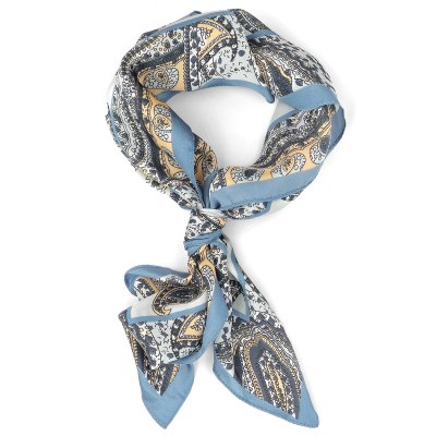 Scarf - Gårda Paisley Satin Scarf (blå)
