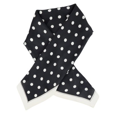 Scarf - Gårda Polka Dot Satin Scarf (svart)