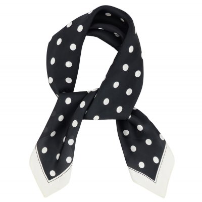 Scarf - Gårda Polka Dot Satin Scarf (svart)