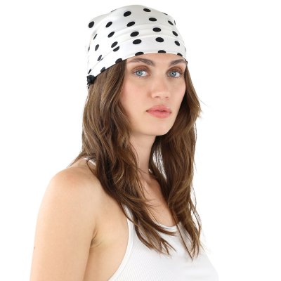 Scarf - Gårda Polka Dot Satin Scarf (vit)