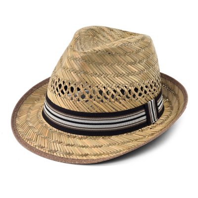 Stråhatt - Gårda Agulo Natural Straw Trilby (natur/brun)