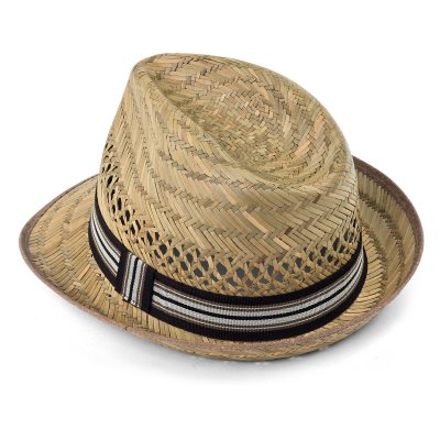 Stråhatt - Gårda Agulo Natural Straw Trilby (natur/brun)