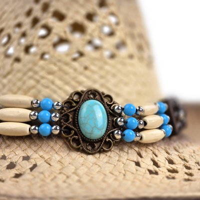 Stråhatt - Gårda Antibes Western Hat (natur)