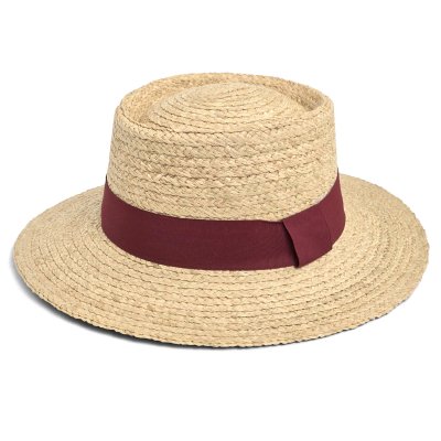 Stråhatt - Gårda Palma Gambler (natur/röd)
