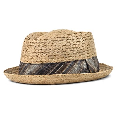 Stråhatt - Gårda Tarajal Raffia Trilby (ljus natur/grå)