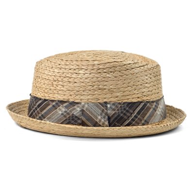 Stråhatt - Gårda Tarajal Raffia Trilby (ljus natur/grå)