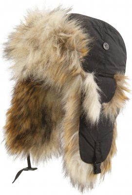 Mössor - MJM Trapper Hat Taslan with Faux Fur (Svart/Natur)