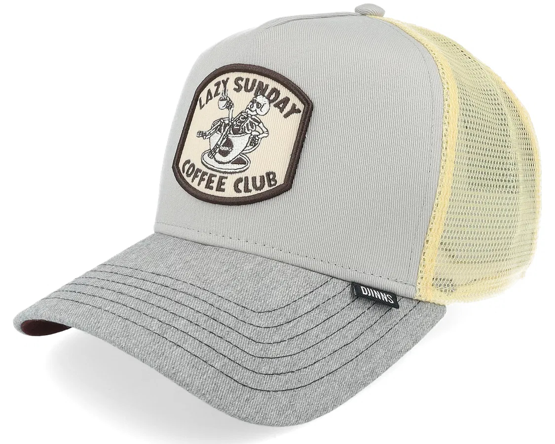 Keps - Djinns HFT Cap Coffee Club Trucker (beige/gr&aring;) (Storlek: One Size)