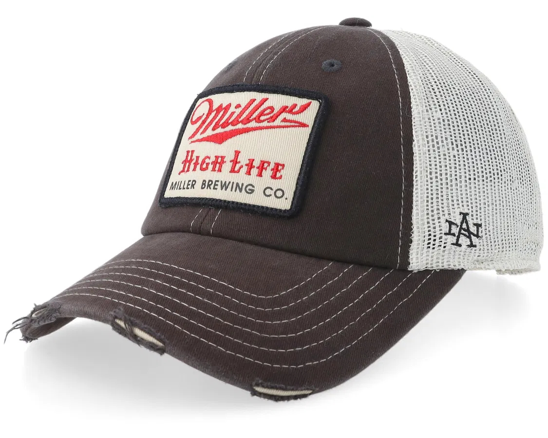 Keps - American Needle Miller High Life Trucker (m&ouml;rkgr&aring;/vit) (Storlek: One Size)