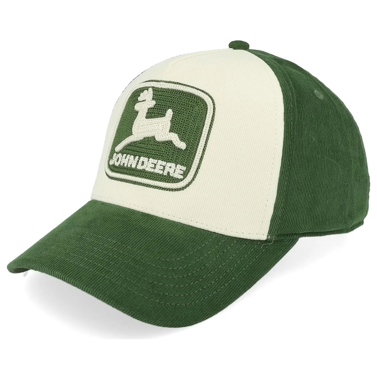 Keps - John Deere Vintage JD TM Chain Stitch Baseball Cap (offwhite/grön) (Storlek: One size)
