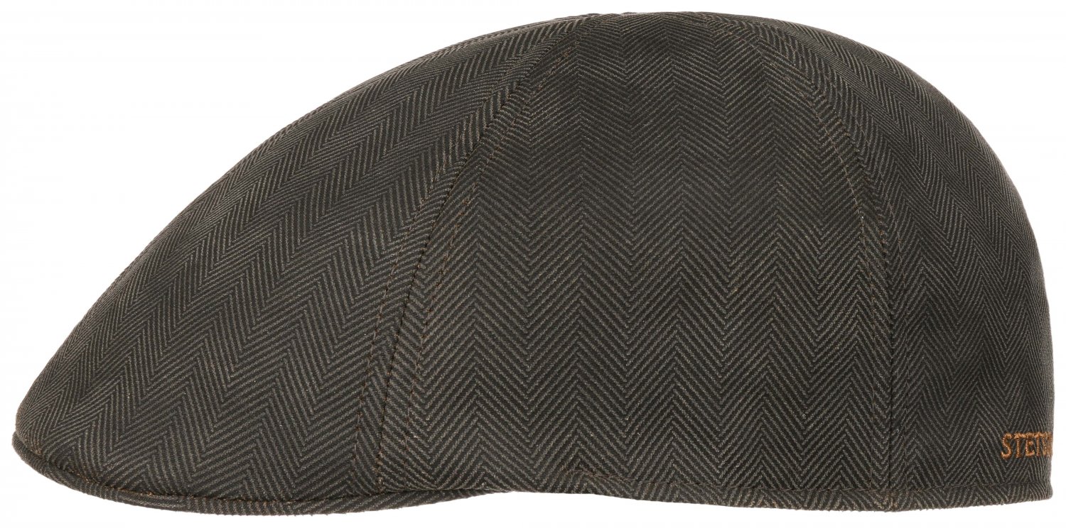 Gubbkeps / Flat cap - Stetson Duck Cap Herringbone (brun) (Storlek: X-Large - 61 cm)